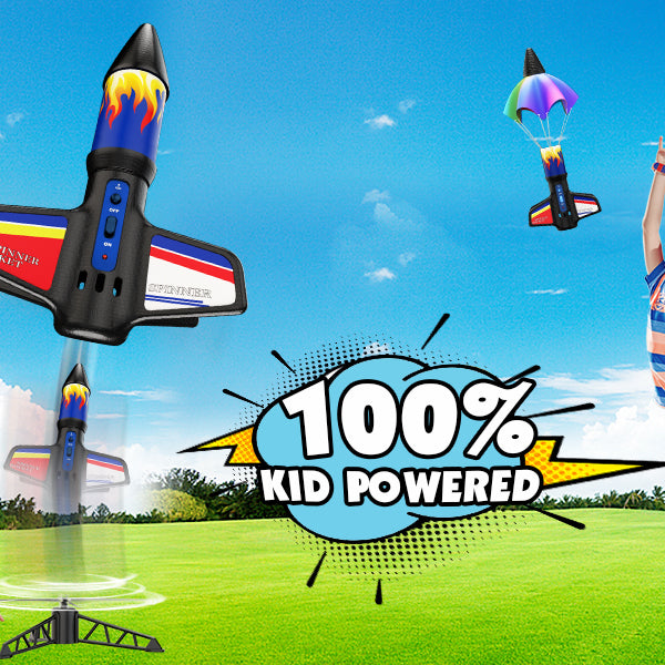 Zikky Rocket Launcher for Kids - Electric Flying Model Rocket with Parachute